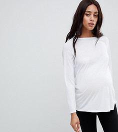 Футболка из легкого трикотажа с длинными рукавами ASOS DESIGN Maternity - Белый
