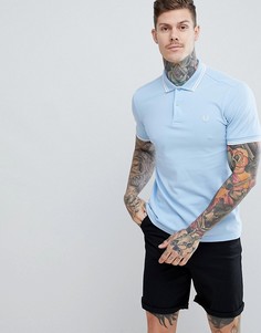 Голубая футболка-поло с контрастной отделкой Fred Perry Riviera - Синий