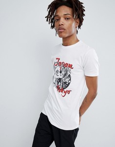 Обтягивающая футболка с принтом ASOS DESIGN - Белый