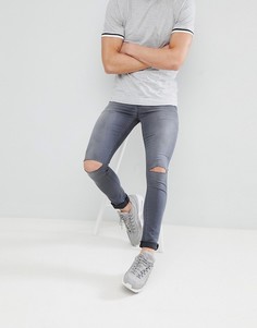 Серые джинсы с рваной отделкой ASOS DESIGN - Серый