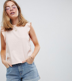 Топ без рукавов с оборками ASOS DESIGN Petite - Розовый