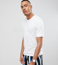 Футболка из плотного хлопка с заниженной линией плеч Selected Homme TALL - Белый