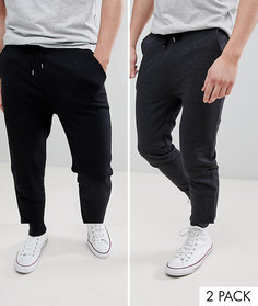 2 пары джоггеров скинни (черные и темно-серые) ASOS DESIGN - Скидка - Мульти