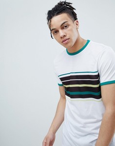 Футболка в стиле ретро с полосой на груди ASOS DESIGN - Белый