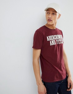 Бордовая футболка с логотипом Abercrombie &amp; Fitch - Красный