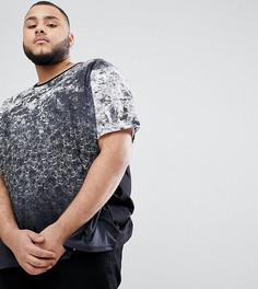 Футболка с принтом и эффектом выцветания Jacamo Plus - Черный