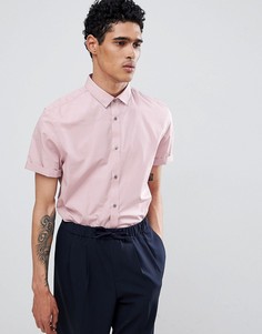 Розовая приталенная рубашка River Island - Розовый