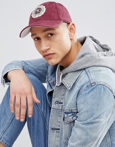 Красно-белая саржевая бейсболка с логотипом Abercrombie &amp; Fitch - Красный