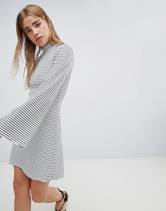 Трикотажное платье в полоску с высоким воротом Nobodys Child - Мульти