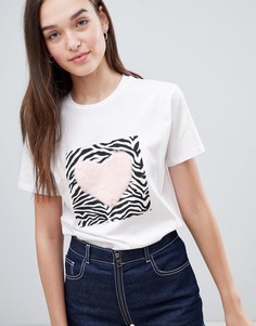 Белая футболка с принтом ASOS DESIGN - Белый