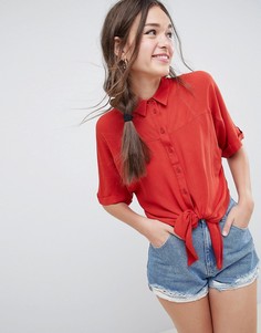 Рубашка с узлом спереди ASOS DESIGN - Оранжевый