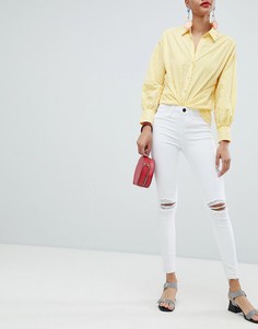 Рваные джинсы скинни River Island Molly - Белый