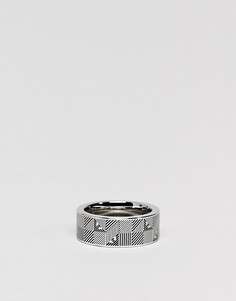 Серебристое кольцо с логотипом Emporio Armani - Серебряный