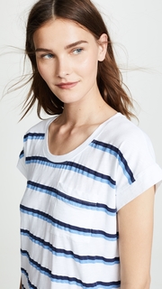 SUNDRY Stripes Roll Sleeve Dress