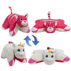 Подушка-Вывернушка 2в1 1toy "Белый Единорог-Розовая Кошечка"