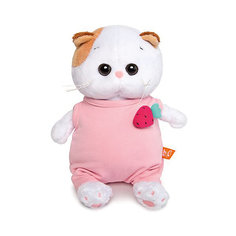 Мягкая игрушка Budi Basa Кошка Ли-Ли Baby в розовом комбинезоне с клубничкой, 20 см