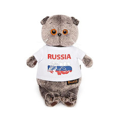 Мягкая игрушка Budi Basa Кот Басик в футболке с принтом "Россия", 19 см