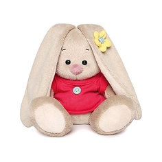 Мягкая игрушка Budi Basa Зайка Ми в малиновой футболке с пуговкой, 15 см