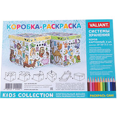 Короб-раскраска картонный, складной "Азбука", 28*38*31.5 см., набор из 2 шт., VALIANT