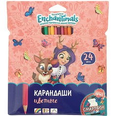 Цветные карандаши Limpopo "Enchantimals", 24 цвета