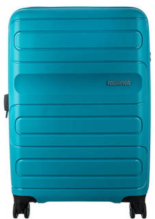 Бирюзовый чемодан из пластика American Tourister