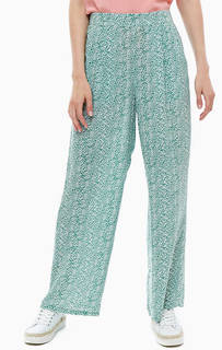 Зеленые брюки из вискозы с карманами Ichi