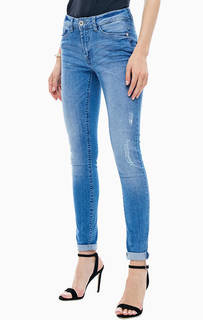 Джинсы с потертостями и заломами Ichi