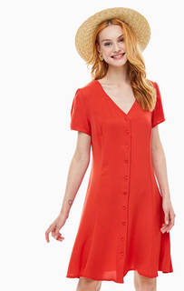 Красное платье на пуговицах Ichi