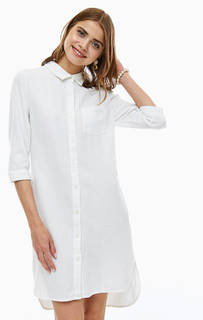 Белое платье-рубашка из хлопка Ichi