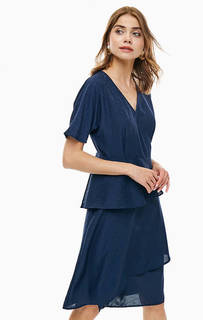 Трикотажное платье с запахом в горошек Ichi