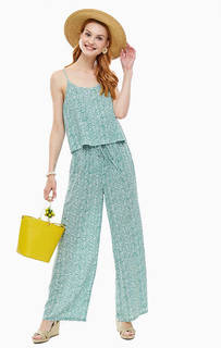 Зеленый комбинезон из вискозы Ichi