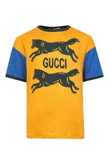 Разноцветная футболка с принтом Gucci Children