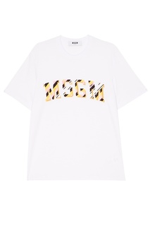 Белая футболка с аппликацией Msgm