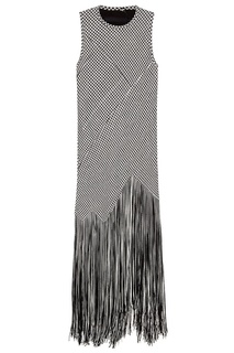 Черно-белое платье с бахромой Proenza Schouler