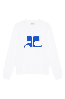 Белый свитшот с монограммой Courreges