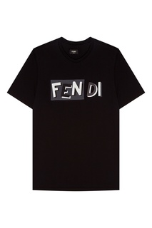 Черная футболка с логотипом Fendi