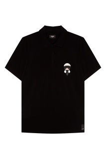 Черная футболка-поло Fendi