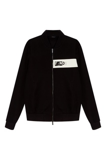 Черный бомбер с логотипом Fendi
