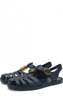 Резиновые сандалии с декоративной отделкой Gucci