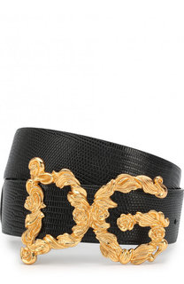 Кожаный ремень с фигурной металлической пряжкой Dolce &amp; Gabbana