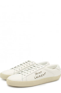 Кожаные кеды Court Classic с логотипом бренда Saint Laurent