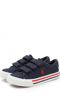 Текстильные кеды с застежками велькро Polo Ralph Lauren