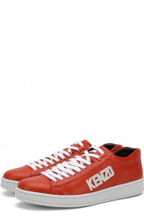 Кожаные кеды на шнуровке Kenzo