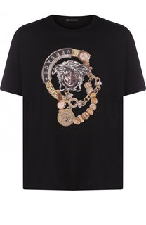 Хлопковая футболка с принтом Versace
