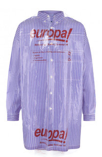 Удлиненная хлопковая рубашка свободного кроя Balenciaga