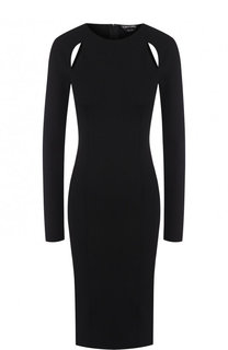 Однотонное приталенное платье с круглым вырезом Tom Ford