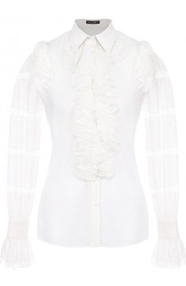 Однотонная приталенная блуза с оборками Dolce &amp; Gabbana