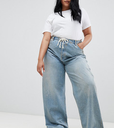 Выбеленные джинсы с поясом-веревкой ASOS DESIGN Curve - Синий