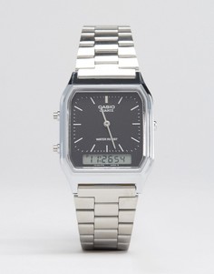 Аналоговые и цифровые часы серебристого цвета Casio AQ230A-1DS - Серебряный