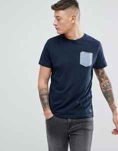 Футболка с карманом в клетку Brave Soul - Темно-синий